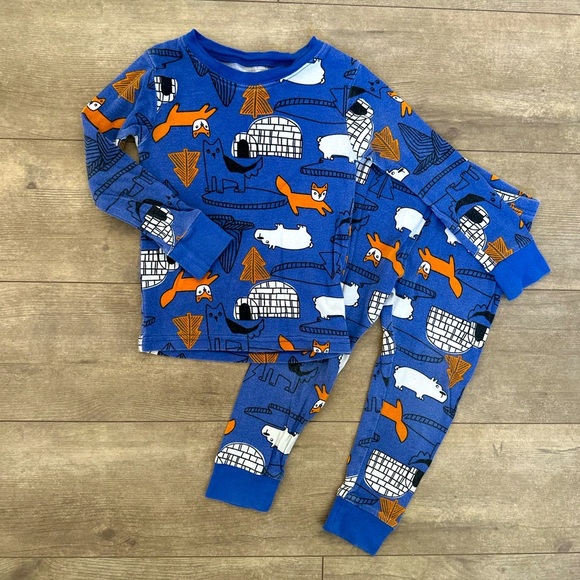Carter’s 3T Toddler Boy Soft Pajamas Set Animal Print Igloo Fall Winter - Picture 5 of 8